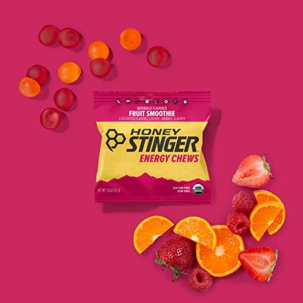 71GXwcOnkgL._SL1500_.jpg Honey Stinger Organic Fruit Smoothie Energy Chew | Gluten Free & Caffeine Free | for Exercise, Running and Performance | Sports Nutrition for Home & Gym, Pre and Mid Workout | 12 Pack, 21.6 Ounce