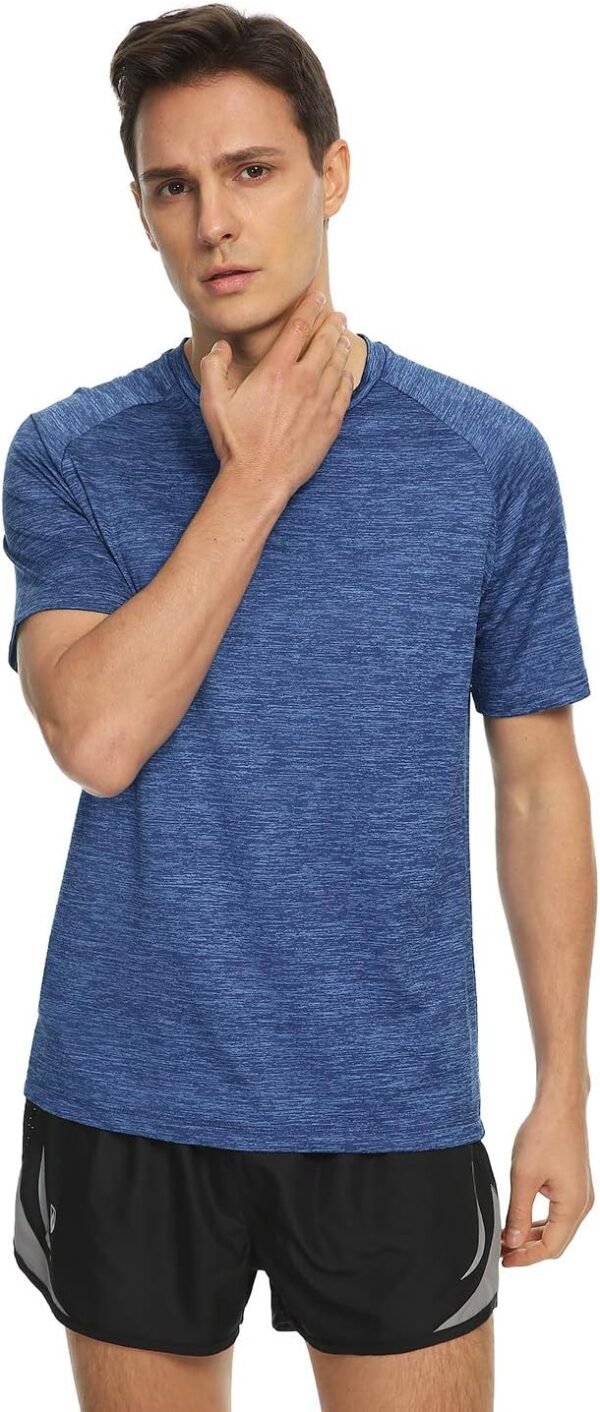 Xelky 4-5 Pack Men's Dry Fit T Shirt Moisture Wicking Athletic Tees Exercise Fitness Activewear Short Sleeves Gym Workout Top