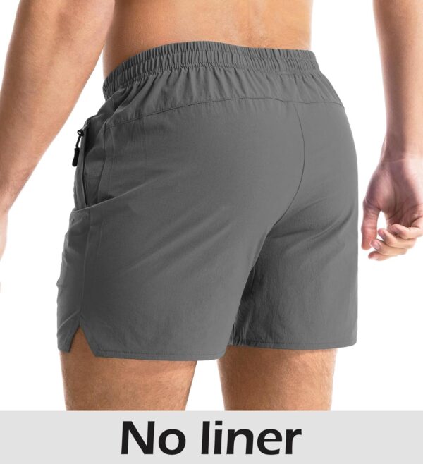 Aolesy Men's Gym Shorts Linerless & Liner - 5" Quick Dry Workout Running Shorts with Zip Pockets Sports Athletic Shorts