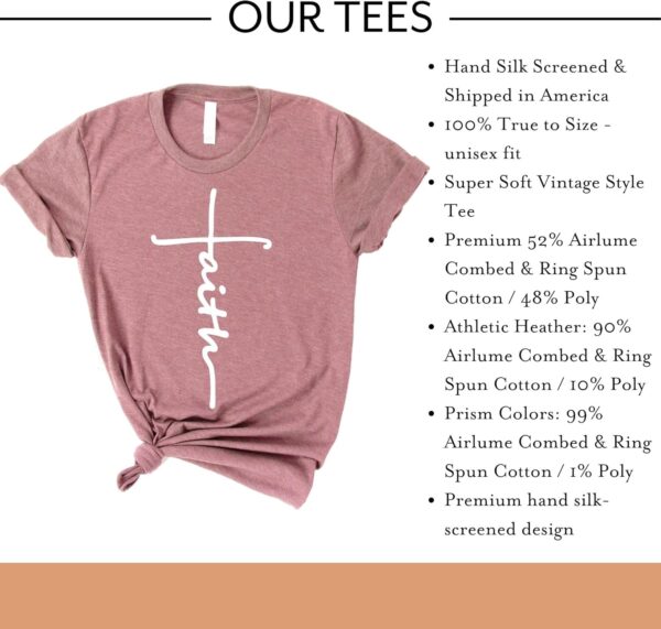 Love in Faith | Faith Cross Short Sleeve | Christian T-Shirts for Women | Faith-Based Apparel | Christian Gifts