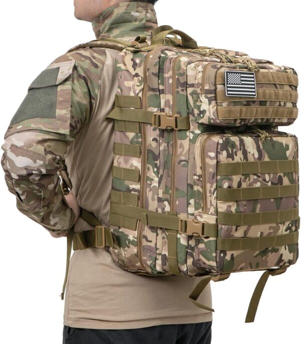 QT&QY 45L Military Tactical Backpacks Molle Army Assault Pack 3 Day Bug Out Bag Hiking Treeking Rucksack…