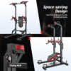 Pooboo Power Tower Dip Station, Pull Up Bar Stand for Fitness Home Gym Workout, Pull Up Dip Station, Multi-Function Power Tower Pull Up Bar,Adjustable Strength Training Fitness Equipment