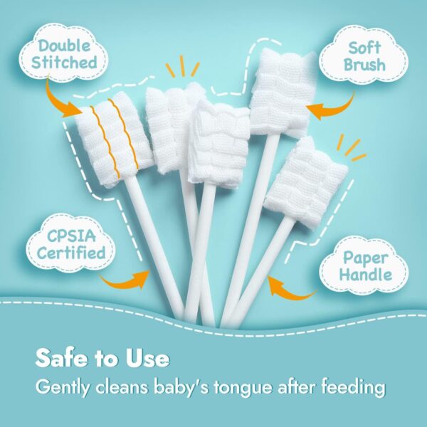Papablic 40-Pack Baby Tongue Cleaner, Baby Oral Cleaner, Disposable Baby Mouth Cleaner Newborn, Upgrade Gum Cleaner with Paper Handle for Babies and Infants Ages 0-2 Years