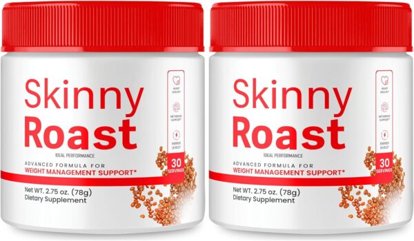 Skinny Roast Powder, Skinny Roast Coffee Advanced Formula Supplement, SkinnyRoast Supplement to Support Healthy Lifestyle, Official SkinnyRoast Overall Health and Fitness Reviews (2 Pack)