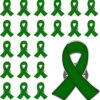 25/50/100/200 pieces Green Ribbon Pin Mental Health Awareness Lapel Pins Green Ribbon Brooch Hope Pin for Charity Fundraiser Supplies Bulk