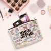 Mental Health Gifts Makeup Bag Positive Affirmations Mental Health Awareness Inspirational Gifts for Women Female Friend Coworker Birthday Friendship Mothers Day Nurse Day Travel Toiletry Bag