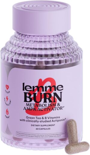 Lemme Burn - Metabolism, Belly Fat Burning + AMPK Activating Supplement for Men & Women w/Clinically Studied Actiponin Gynostemma, Green Tea Extract, Vitamins B6 & B12 - Vegan, Gluten Free, 60 Count