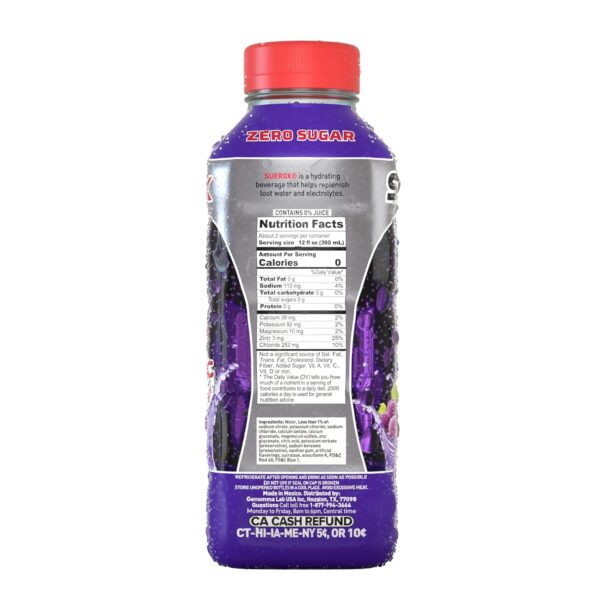 71H1hieDHmL._SL1500_.jpg SueroX Zero Sugar Electrolyte Drink for Hydration and Recovery, Unique Blend of Electrolytes & 8 Ions, Zero Calorie Sports Drink, 21.3 Fl Oz, Variety Pack, 12 Count