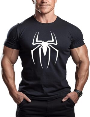 ReedCA Spider - Mens Bodybuilding T-Shirts Gym Training Top Fashion Workout Tee Muscle Short Sleeve