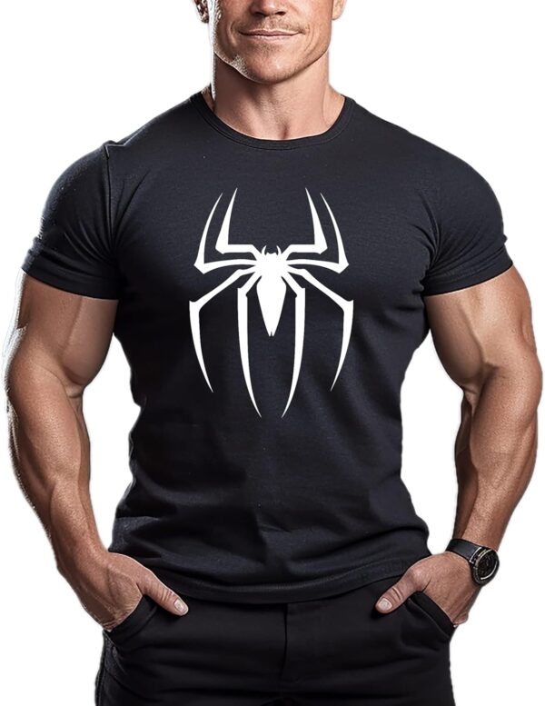 ReedCA Spider - Mens Bodybuilding T-Shirts Gym Training Top Fashion Workout Tee Muscle Short Sleeve