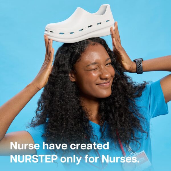 NURSTEP Women's Lightweight Slip On Comfortable Slip Resistant Medical Nursing Clog Scrub Shoes with Arch Support Insoles for Healthcare Hospital Work Operating Room