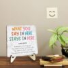 Positive Mental Health Office Decor Rustic Desk Decor Therapy Office School Counselor CBT Therapist Counseling Wood Sign Psychology Decoration for Home Farmhouse Table Shelf Plaque with Wood Stand