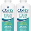 CloSYS Sensitive Mouthwash, 32 Ounce, 2 Count, Gentle Mint, Alcohol Free, Dye Free, pH Balanced, Helps Soothe Mouth Sensitivity, Fights Bad Breath