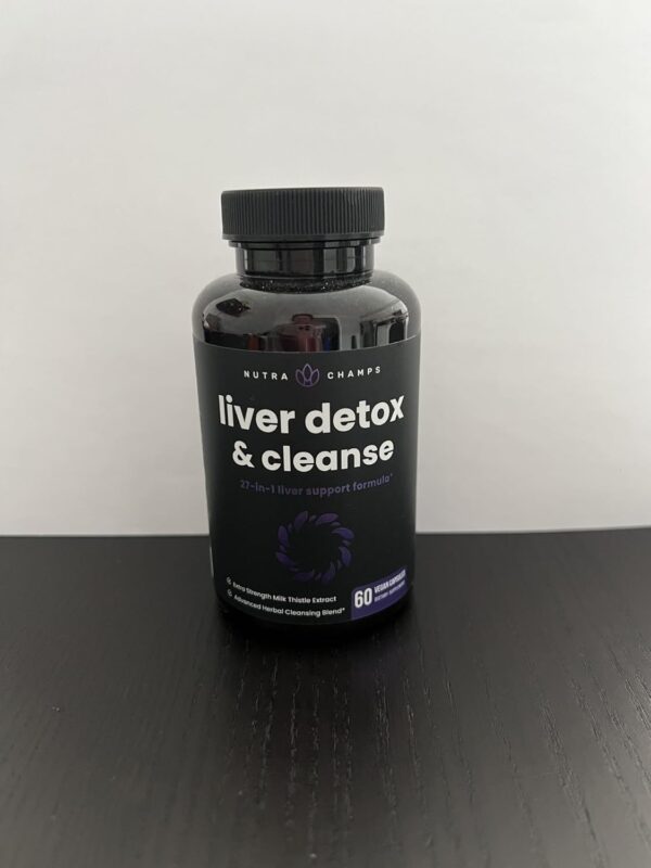 NutraChamps Liver Cleanse Detox & Repair Formula, 20+ Herbs: Milk Thistle Extract with Silymarin, Artichoke, Dandelion, Chicory Root Powder, Liver Support Pills Supplement, 60 Capsules