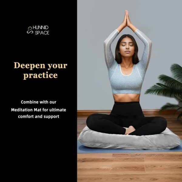 Meditation Cushion with Washable Premium Velvet Cover,100% Memory Foam Square Floor Cushion and Buckwheat Cushion Seating for Adults and Children Sitting, Yoga, Reading