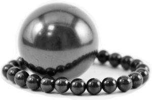 Karelian Heritage Regular Shungite Bracelet and Sphere Set for Crystal Root Chakra Balancing Reiki | Raw Stone Bracelet and Sphere Set | Relaxation Gift Set for Meditation S009