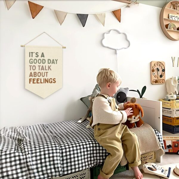 Therapy Office Decor, Counseling Office Must Haves, School Counselor Supplies, Mental Health Gifts, It's A Good Day to Talk About Feelings, Mental Health Wall Hanging Pennant Flag Banner