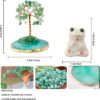 Miniature Meditation Frog Figurines Statue Desk Bedroom Decor, Funny Cute Frog Figure Collectibles Lovers Home Zen Decorations Gifts, Crystal Tree Green Decor for Shelf, Living Room