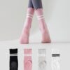 Yawlsow Pilates Socks for Women Cute Ruffle Yoga Socks Frilly Barre Non Skid Athletic Crew Grip Sticky Socks Workout Hospital