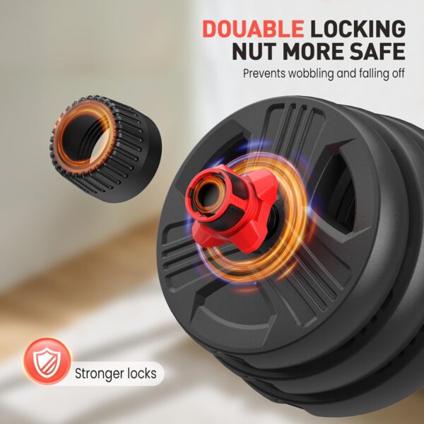 Adjustable Dumbbells Set, 20/30/40/55/60/70/80/90lbs Free Weight Set with Connector, 2 or 3 in 1 Dumbbells Set Used as Barbell, Kettlebells, Fitness Exercises for Home Gym Suitable Men/Women