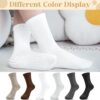 Justay 6 Pairs Pilates Socks with Grips for Women Soft Non Slip Crew Cotton Socks Athletic Workout Barre Hospital Yoga Socks