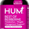 HUM Best of Berberine Supplement 1200mg - Pure Potency for Metabolic Wellness, Enhanced with BioPerine for Maximum Absorption (60 Capsules)