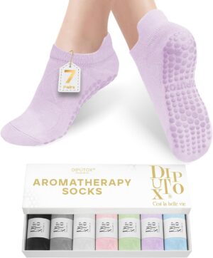 7 Pairs Pilates Socks with Grips for Women- Grip Socks Yoga Socks for Yoga,Pilates, Ballet & Barre,Non Slip,Ideal gifts