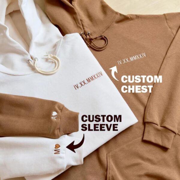 Custom Embroidered Hoodie for Couples Gifts, Personalized Boyfriend Girlfriend Sweatshirts