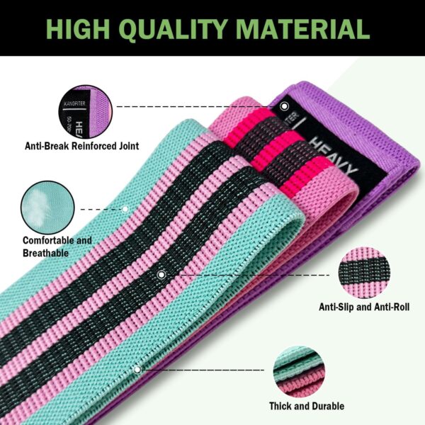 Non-Slip Fabric Resistance Bands for Working Out, Loop Exercise Bands for Booty Leg, Butt, Glute, Stretch Workout Bands for Women & Men, Hip Elastic Bands for Home Gym Fitness, Yoga, Pilates