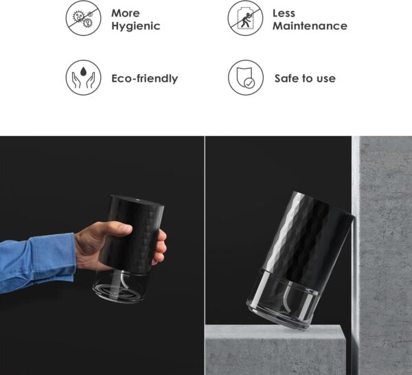 Waterless Diffuser Essential Oil 100mL Capacity Scent Air Machine for Home Aromatherapy Nebulizer Premium Metal Battery Operated 3 Mist Settings Timers Color Light AN3 Black