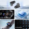 Smart Watch with Wireless Earbuds, Bluetooth Call Watches for Men 1.53" Steel Material Ultra-Thin Body 9D Sound Effects,Fitness Tracker Sports Watch, Compatible iPhone Android (96 Silver)