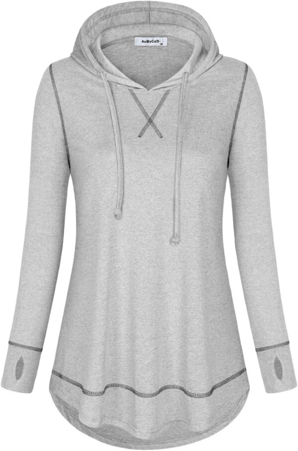 Womens Long Sleeve Workout Yoga Gym Shirts Fall Winter Athletic Hoodies with Thumb holes