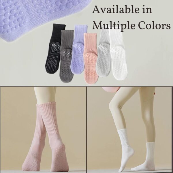 Grippy Socks for Women Non Slip Yoga Socks with Grips for Yoga Barre Ballet Dance Grippy Workout Socks