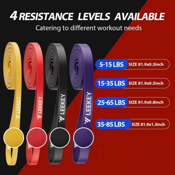 LEEKEY Resistance Bands, Exercise Bands Pull Up Assist Bands - Workout Bands Set - Mobility Band Powerlifting Bands for Men and Women Fitness Training, Physical Therapy,Home Workouts