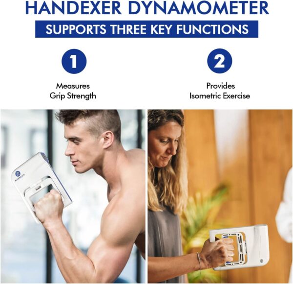 Grip Strength Tester 265lb/120kg, Digital Hand Dynamometer FDA Registered with Backlit LCD for Grip Strength Testing and Training