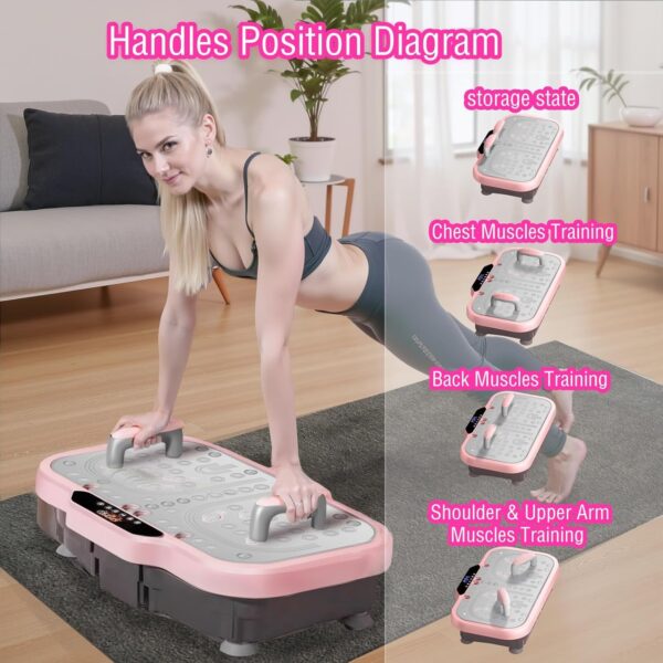 Vibration Plate Exercise Machine, Vibrate Fitness Platform for Weight Loss 120 Speeds Whole Body Workout Equipment with Resistance Bands Handles for Women Men Home Sport Gym