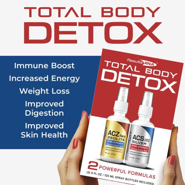 Results RNA – Total Body Detox Extra Strength System – ACS 200 Silver & ACZ Nano Zeolite are Clinically Proven to Detoxify & Boost Immunity. Recommended by Doctors Worldwide (2 oz)