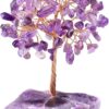 QINJIEJIE Amethyst Crystal Tree Crystals Healing Stones Reiki Natural Crystals Base Copper Wire Tree Life Spiritual Meditation Energy Tree Room Office Desk Decor Purple Gifts for Women Men