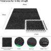 0.56in Thick 24 Sq Ft Gym Flooring for Home Gym, 6 Tiles Workout Exercise Equipment Mats, Rubber Top with EVA Foam, Interlocking Puzzle Floor Tiles for Fitness Room, Protective Flooring Mat