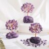 QINJIEJIE Amethyst Crystal Tree Crystals Healing Stones Reiki Natural Crystals Base Copper Wire Tree Life Spiritual Meditation Energy Tree Room Office Desk Decor Purple Gifts for Women Men