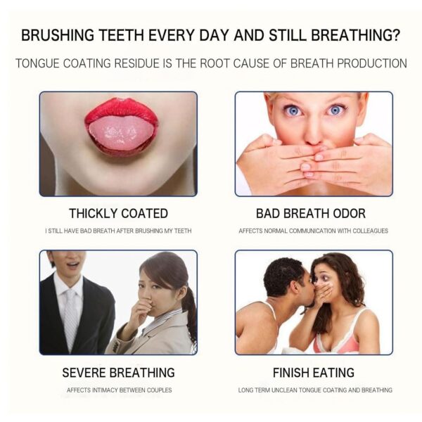 Tongue Cleaner with 2 Mini Hooks Medical Grade Stainless Steel Tongue Brush for Adults and Kids Reduce Bad Breath Tongue Scraper (2 Pack)