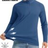 MAGCOMSEN Men's Long Sleeve Sun Shirts UPF 50+ Tees 1/4 Zip Up Fishing Running Rash Guard T-Shirts Outdoor Shirt