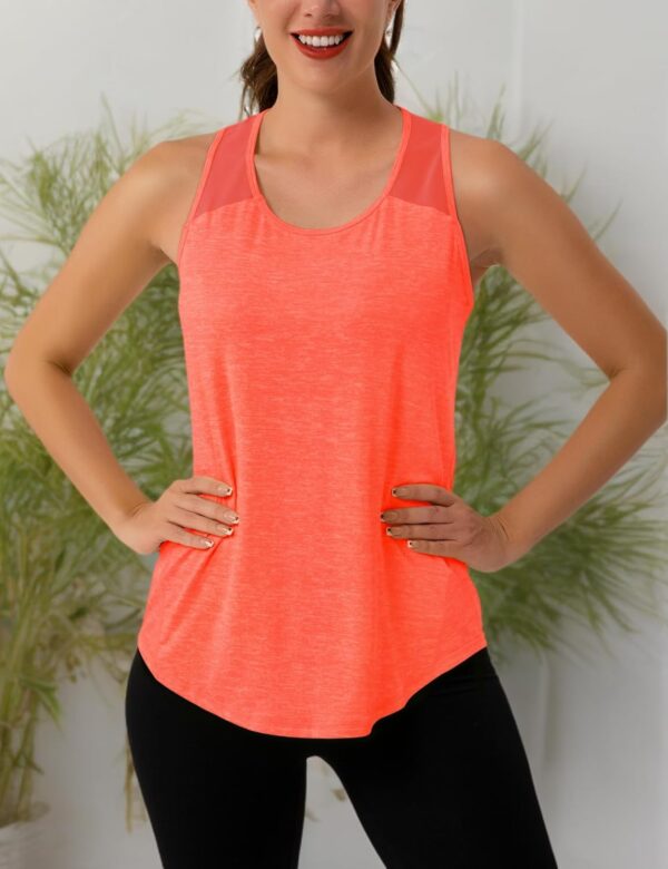 Aeuui Womens Workout Tops Sleeveless Racerback Tank Tops Mesh Yoga Athletic Running Shirts Gym Clothes for Women
