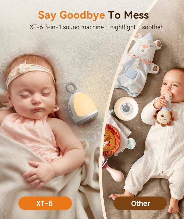 Dreamegg White Noise Machine, Sound Therapy with Night Light & White Noise, Sleep Aid for Anxiety Stress Relief, Meditation Relaxing Gifts for Kids Adults