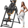 VEVOR Inversion Table, 300lbs Capacity Heavy Duty Inversion Table, Decompression Back Stretcher Machine, Strength Training Equipment with Headrest, Ankle Lock, Adjustable Protective Belt