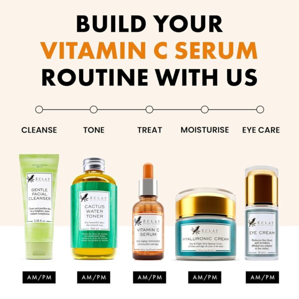 Vitamin C Face Serum - Dark Spot Serum, Vit C Serum with Hyaluronic Acid, Ferulic Acid, & Vit E - Anti Aging and Skin Brightening Serum, Pure Vitamin C Serum Skin Care 30 ml