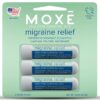 MOXE Migraine Relief Nasal Inhalers, Essential Oils for Headaches & Tension Relief, Portable Aromatherapy, Easy-to-Use, Pure & Undiluted, Peppermint, Spearmint, Eucalyptus, Tea Tree, USA Made, 3 Pack