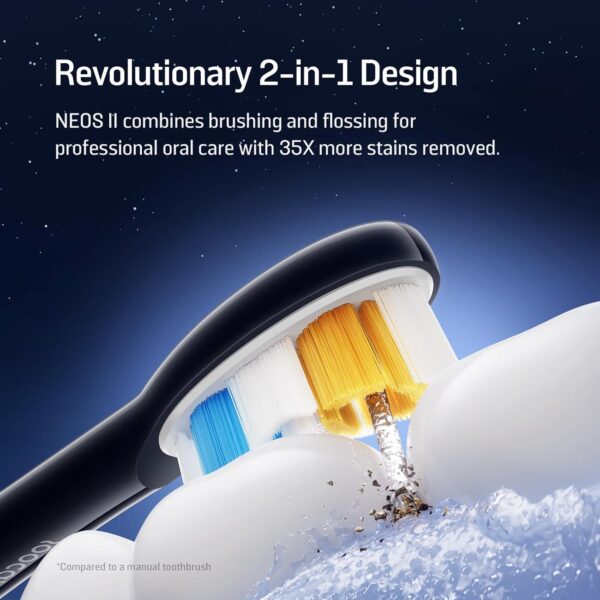 Soocas NEOS II - Electric Toothbrush with Water Flosser, Sonic Electric Toothbrush for Adults, Water Flosser for Teeth, Portable Cordless Oral Irrigator, 100% Plaque Removal, Dark Violet