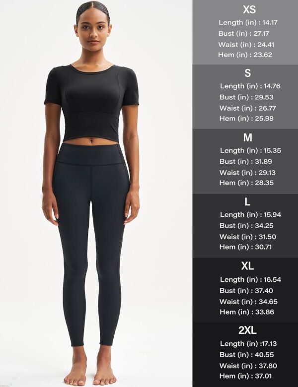 MAGCOMSEN Women's Crop Workout Tops Yoga Short Sleeve Athletic Shirts Cropped Slim Fit Gym Clothes Tight Tshirt Exercise