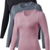 Women's 3 Pack Dry Fit Athletic Compression Base Layer Long Sleeve